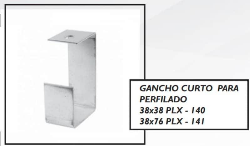 Gancho Curto para Perfilado 38x38 Barretos - Gancho Longo para Luminária