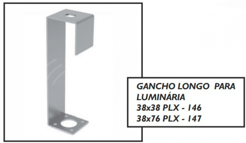 Gancho Longo para Luminária Presidente Prudente - Gancho Longo para Eletroduto