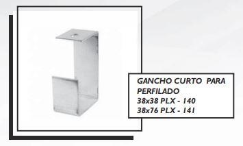 GANCHO CURTO PARA PERFILADO 38x38 PLX - 140 38x76 PLX - 141