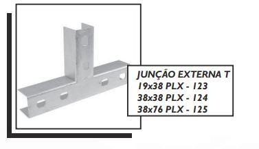 JUNÇÃO EXTERNA T 19x38 PLX - 123 38x38 PLX - 124 38x76 PLX - 125