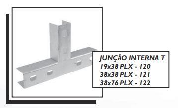 JUNÇÃO INTERNA T 19x38 PLX - 120 38x38 PLX - 121 38x76 PLX - 122
