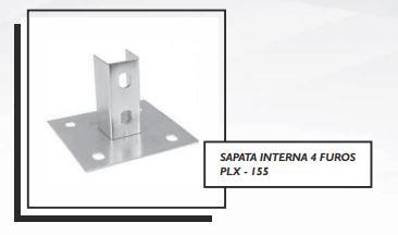 SAPATA INTERNA 4 FUROS PLX - 155
